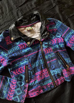 Кофта косуха куртка на запах геометрический принт курточка косуха на змейке еко кожа