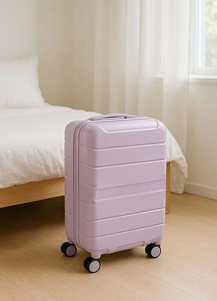 Чемодан для путешествий s ручная кладь на колесах 49 х 35 см сиреневый пастельный фиолетовый багаж