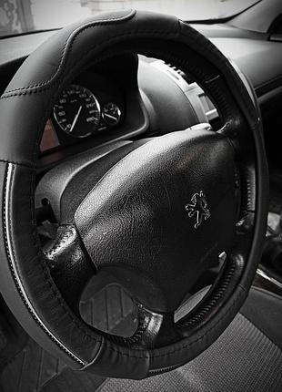 Чехол на руль "hb" h20208 black+silver 37-39 см