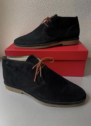 Оригінальні чоловічі черевики дезерти boss 44-45 розмір 29 см замшеві чорного кольору 🔥