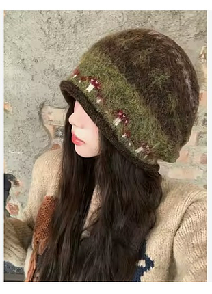 Шикарная эксклюзивная свободная теплая шапка с грибами мухомора 🍄🍄🍄