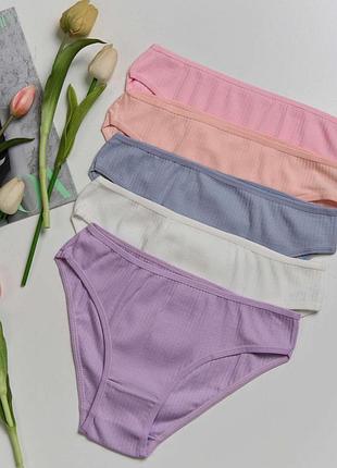 Набор 5 шт трусики слипы рубчик м, л, хл николетта nicoletta однотон