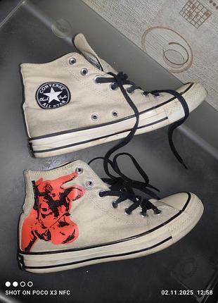 Кеды andy warhol x converse chuck taylor all star high «cow» 24,5 стелька