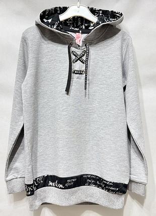 Туника с капюшоном спорт шик двунитка