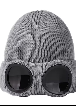 Крутая теплая шапка с очками 😎