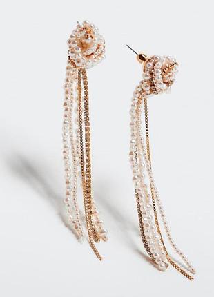 Стильні жіночі сережки mango з перламутровими деталями — блискучий акцент для вечірніх та святкових образів.