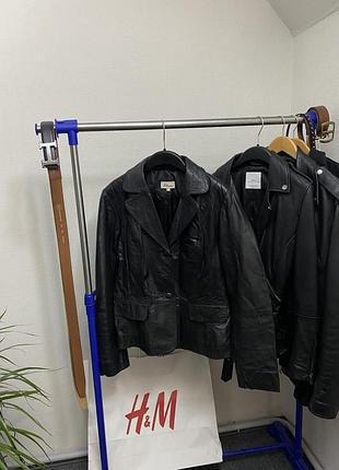 Вінтажний жіночий шкіряний піджак miss etam куртка жакет ретро натуральна кожа 1.3