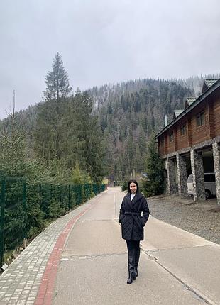 Куртка-пальто (осінь-зима) , вкорочене , стьобане , чорного кольору. розмір м-l