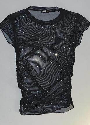 Футболка сітка з камінцями