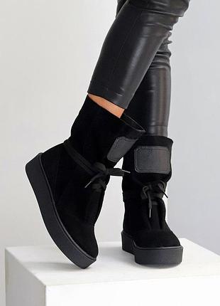 Полусапоги "l&amp;rik" женские замша полушерсть черный 15789