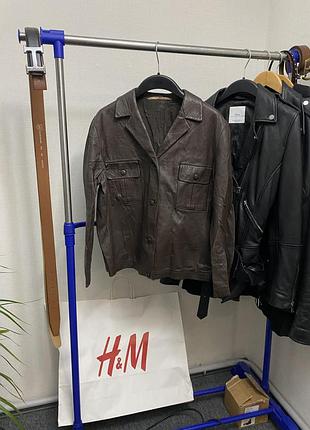 Вінтажний жіночий шкіряний піджак malung edwetns real leather куртка жакет ретро натуральна кожа 1.3