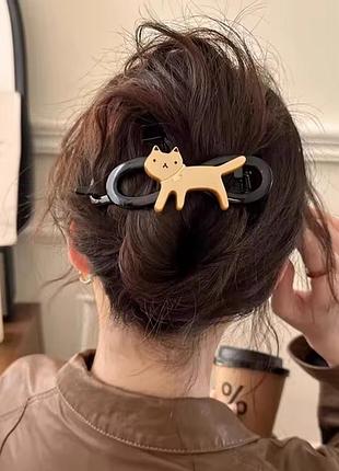 Заколка держатель с котиком