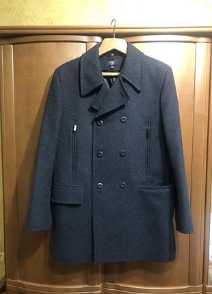 Пальто чоловіче нове графітове шерстяне кашемір двобортне