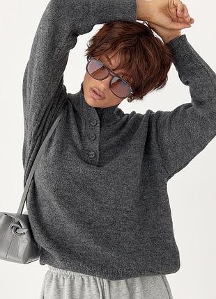 В'язаний вільний кардиган на ґудзиках