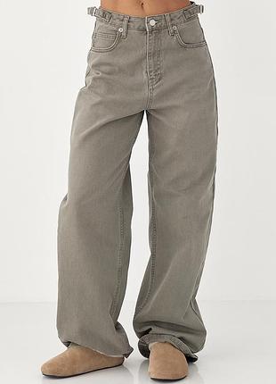 Джинси palazzo із затяжками на талії