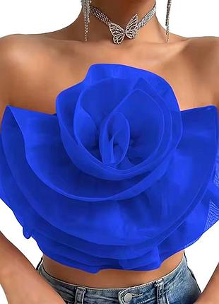 Топ жіночий з трояндою синьою