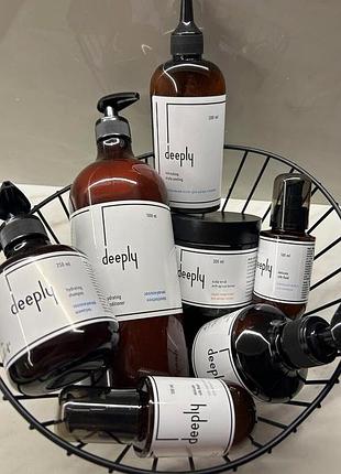 Deeply шампунь, кондицiонер, маски, олія флюїд, спрей термозахист 10в1, скраб