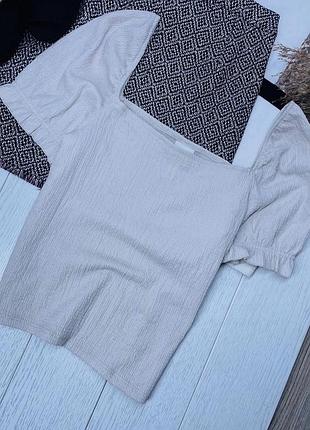Бежева блуза h&m s блуза жатка базова блуза