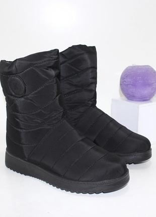 Чорні дутики напівчобітки на блискавці