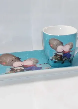 Набір кавовий пара чашка з блюдцем gapchinska порцеляна упаковка