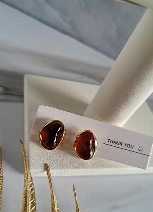 Женские серьги на ушко в золотистом цвете, бижутерия