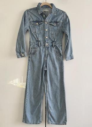 Стильний джинсовий комбінезон для дівчинки zara