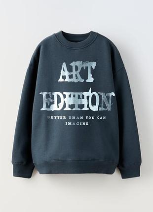 Утеплений світшот кофта з написом