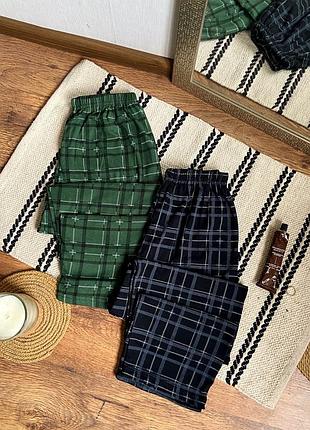 Бавовняні штани у клітинку