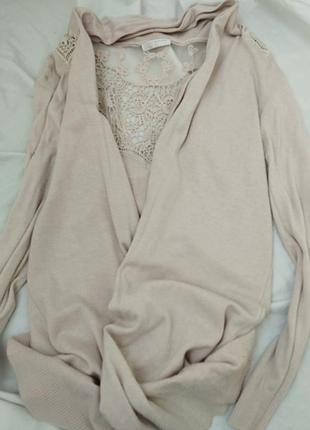 Кардиган кружевной спиной