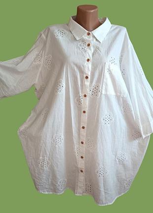 Рубашка женская батал 💯% хлопок.