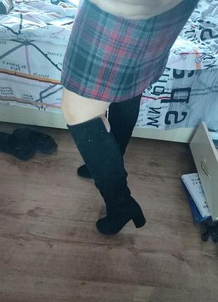 Сапоги зимние замша