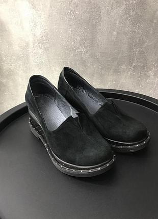 Туфлі "дора" чорні замшеві житомир