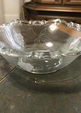 Скляний салатник вінтажний німеччина