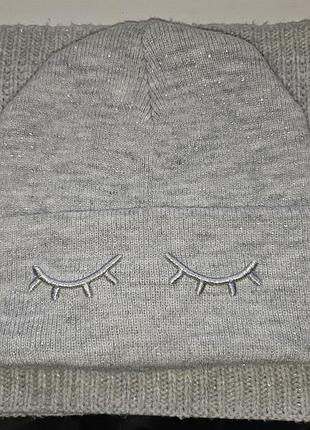 Отличный набор для девочки шапочка + снуд