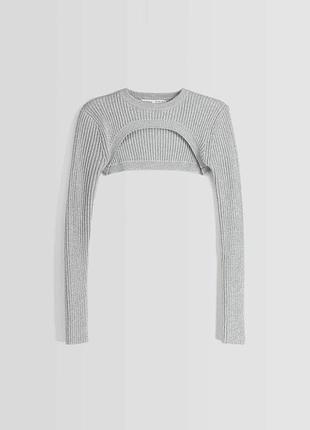 Лонгслив укороченный bershka