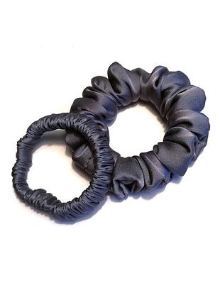 Набор шелковых резинок для волос цвет светлый графит