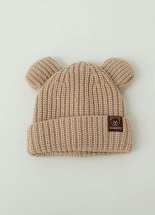 Детская вязаная шапка 1-3 года