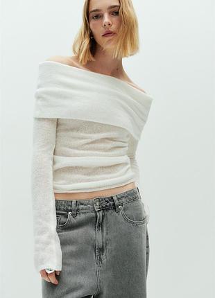 Светр тонкої вʼязки з відкритими плечима свитер тонкий светр павутинка прозорий