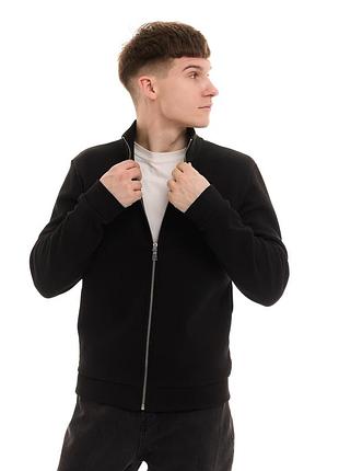 Джемпер мужской pobedov blaze черный на молнии с воротником-стойкой хлопок на кайле