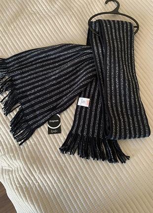 Чоловічий темно сірий шарф