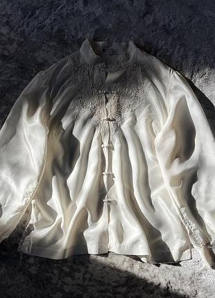 100% натуральний шовк | hand embroidered | made in shanghai, china блуза