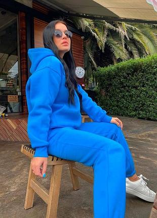 🌈много цветов! шикарный удобный теплый женский спортивный костюм синий женский на флисе флис флисе