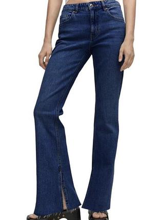 Джинси темно сині з розрізами mango elle