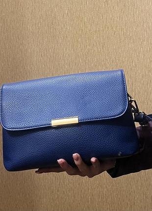 Сумка жіноча через плече, на плече синього кольору