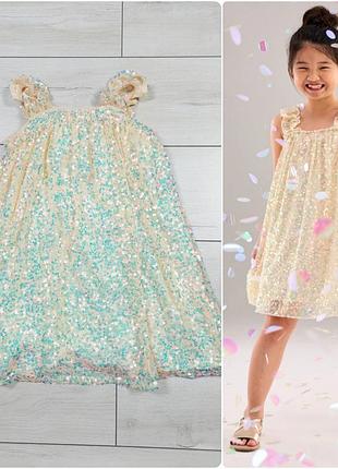 Праздничное платье next в пайетку зр.110см