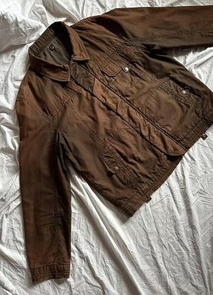 Коричнева вінтажна джинсова куртка fat face