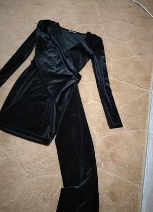 Сукня велюр чорна 2