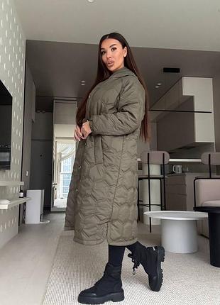 Стьобане пальто еко пух