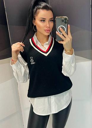 Рубашка с жилетом