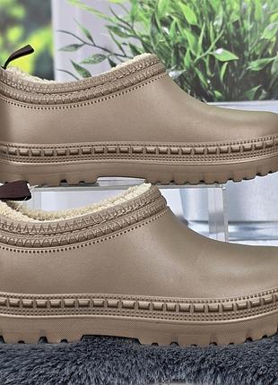 Галоши женские пена эва на меху gipanis бежевые 8198
